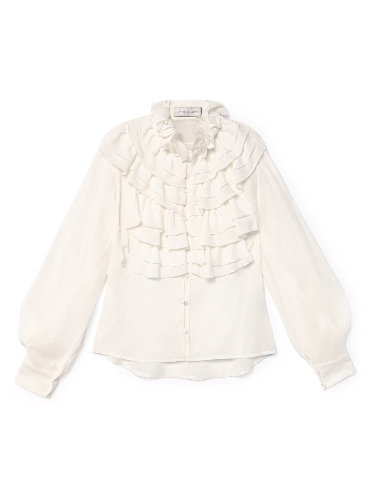 Blusa con chorreras, de Javier Simorra (118 €).