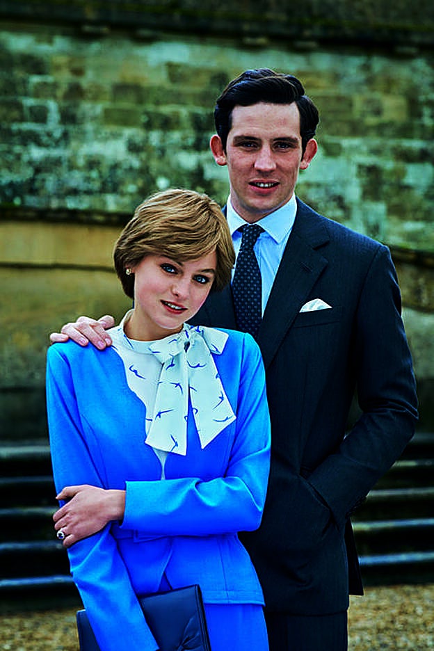 Emma Corrin y Josh O’Connor, como los príncipes de Gales en The Crown.