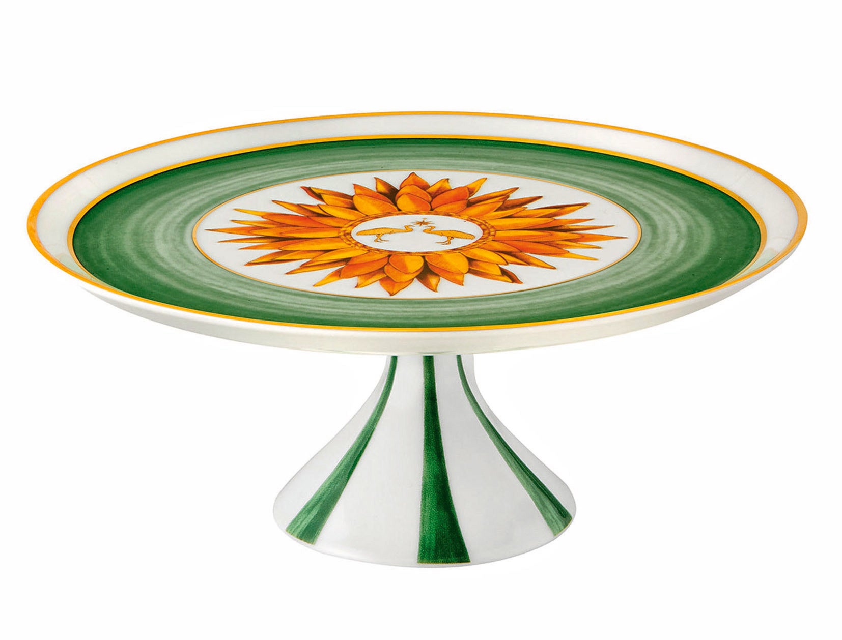 Plato con pie para pastas Amazonia (81 €) de Vista Alegre.