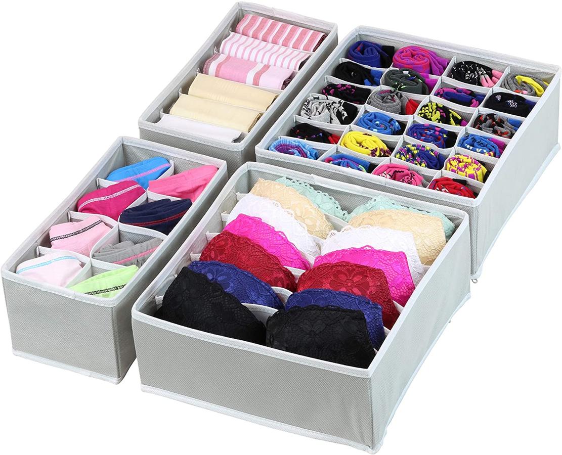 Cajas organizadoras  para tener la ropa interior y los pequeños complementos en orden (12.62 euros en Amazon).