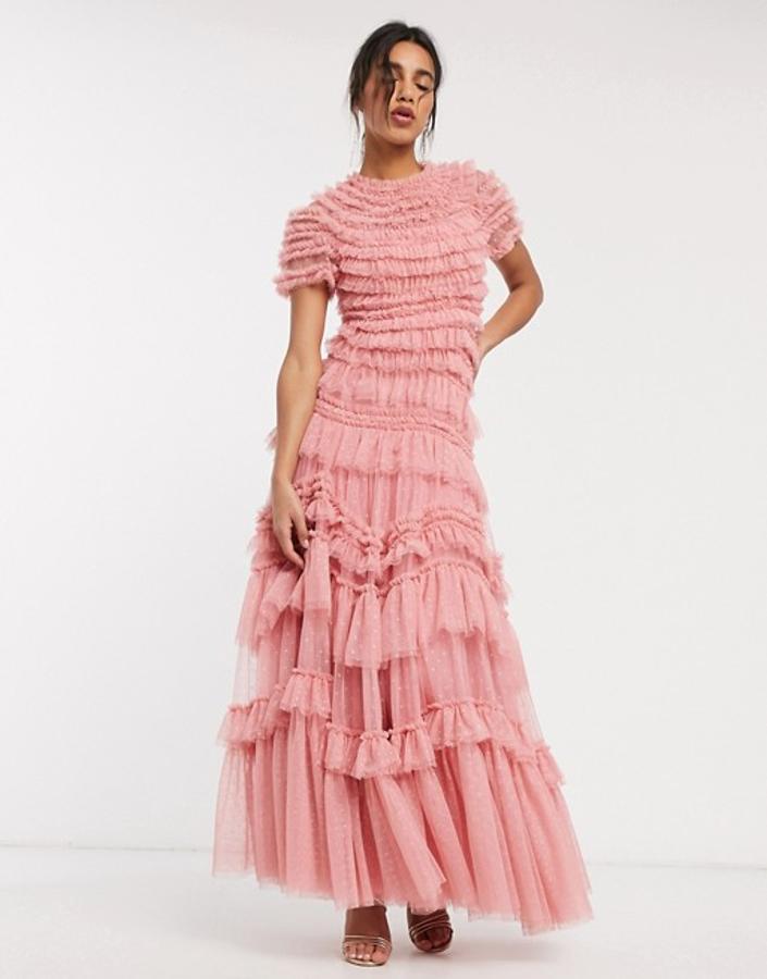 Vestido largo de tul, de Needle & Thread.