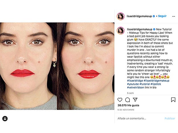 En su canal de Youtube, Lisa Eldrige confiesa muchos trucis de maquillaje para estar perfecta en cualquier momento.