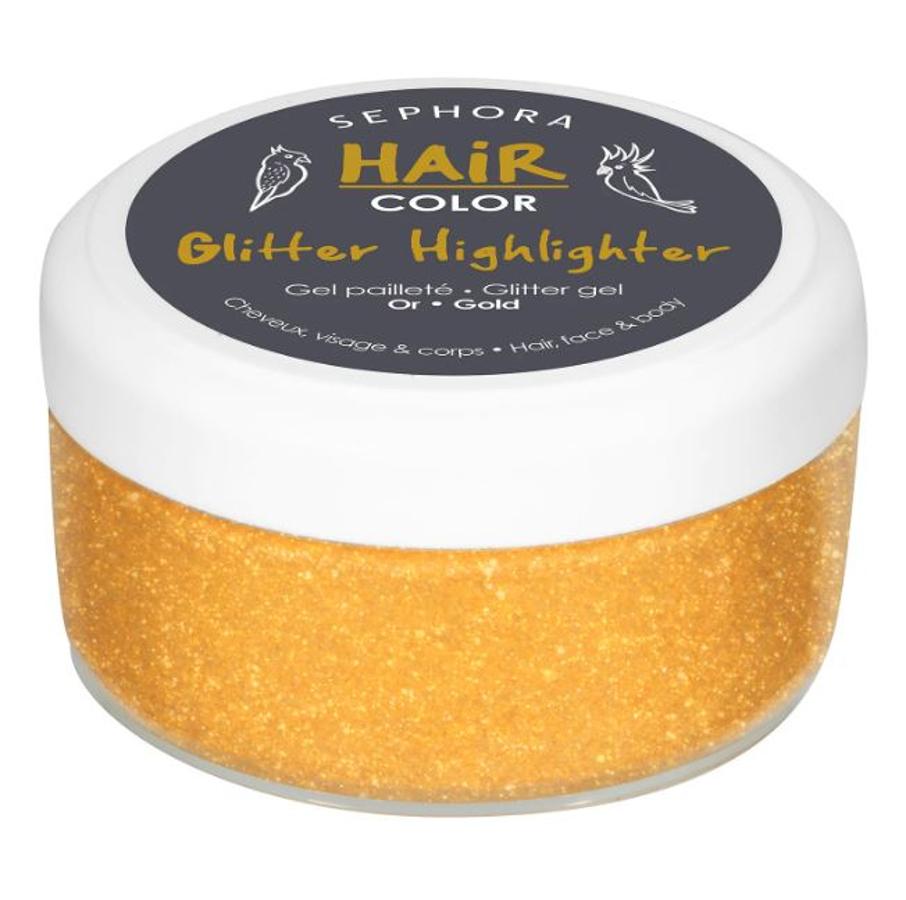 Gel con purpurina dorada para el pelo, de Sephora (5,99 euros):