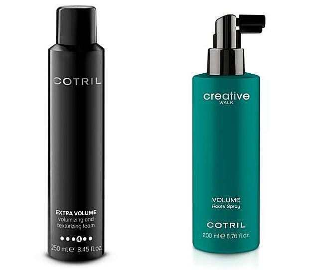 Los productos de styling de Cotril que proporcionan cuerpo y volumen en e pelo.