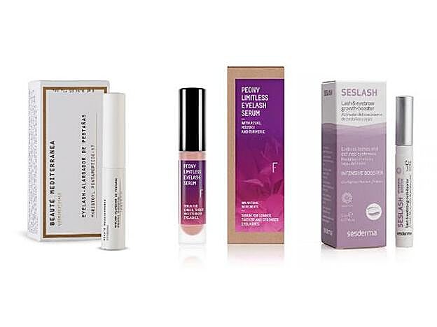 1. Eyelash de BEauté Mediterránea. 2. Peony Limitless Eyelash Serum de Freshly Cosmetics. 3. Seslash de Sesderma.