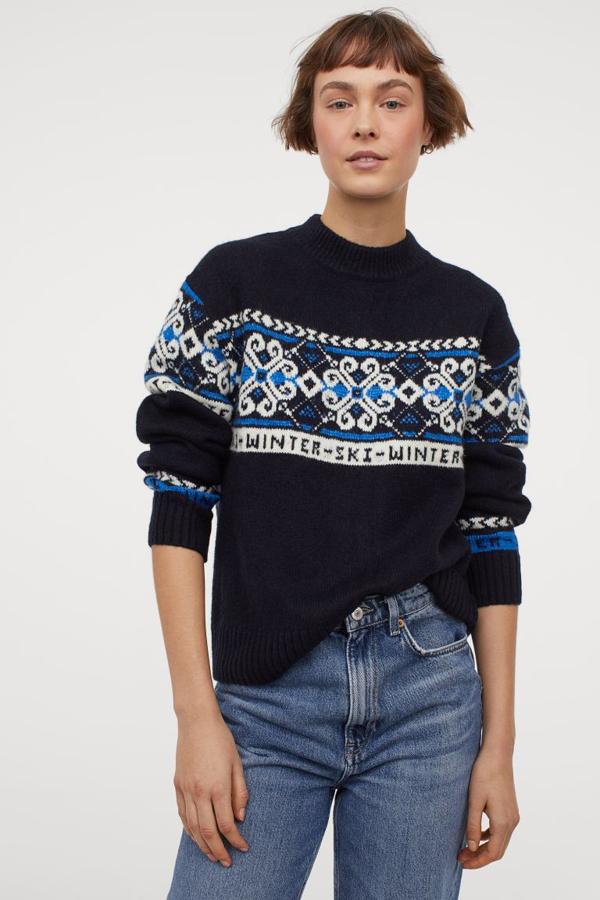 Jersey de lana con grecas, de H&M (29,99 €).