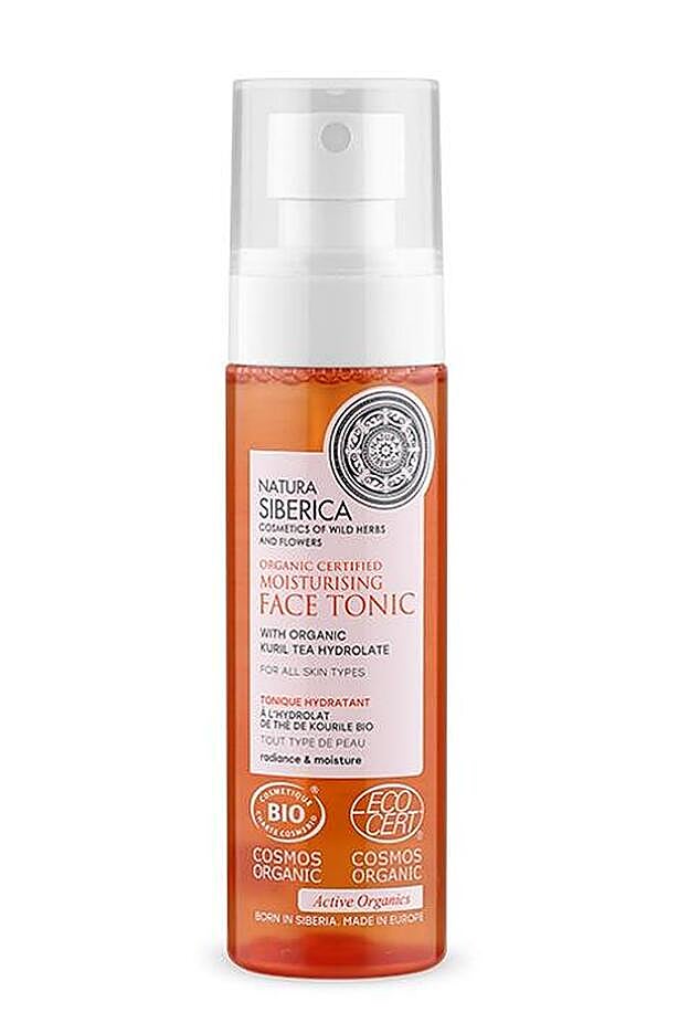 Tónico facial tonificante, hidratante y equilibrante con hidrolatos de Natura Siberica que refresca y tonifica la piel mientras le aporta brillo natural (8,95 euros).