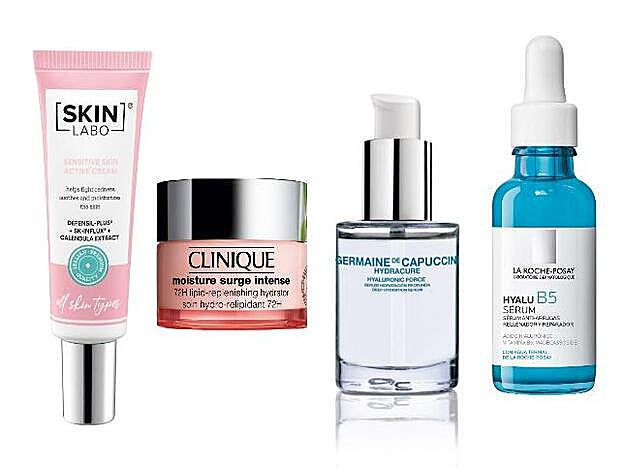 1. SKINLABO. Sensitive Skin Active Cream (30 €). 2. CLINIQUE. Moisture Surge Intense 72-Hour Lipid-Replenishing Hydrator (36 €). 3. GERMAINE DE CAPUCCINI. Hydracure (30,20 €). 4. LA ROCHE-POSAY. Hyalu B5 (49,10 €).