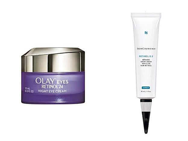 OLAY. Eyes Retinol24 (34,99 €). SKINCEUTICALS. Retinol 0.3 (68,25 €).