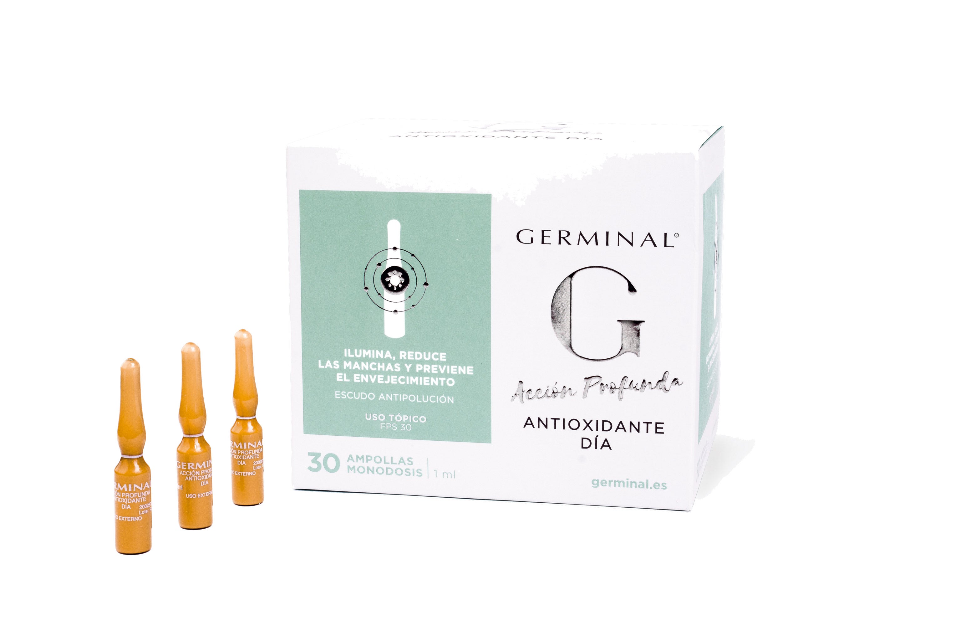 GERMINAL. Acción Profunda Antioxidante Día (44,49 €/30 ampollas).