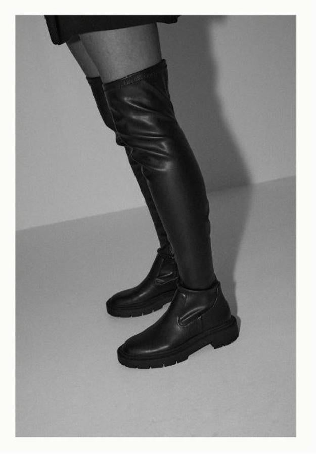 Estas botas 'over the knee' elásticas de suela track están rebajadas a 25.99 euros en los Special Prices de Zara.