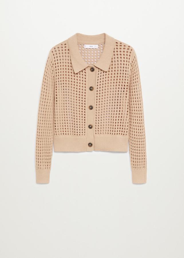 Chaqueta calada en color salmón de la colección de primavera de Mango (29,99 euros)