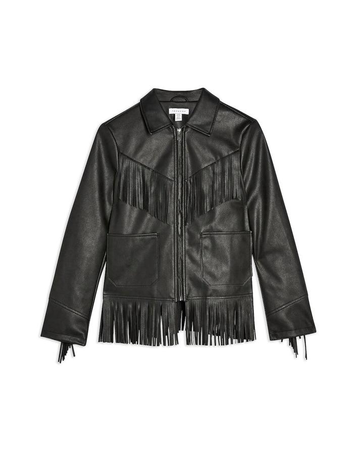 Cazadora de cuero, de Topshop (80 €).