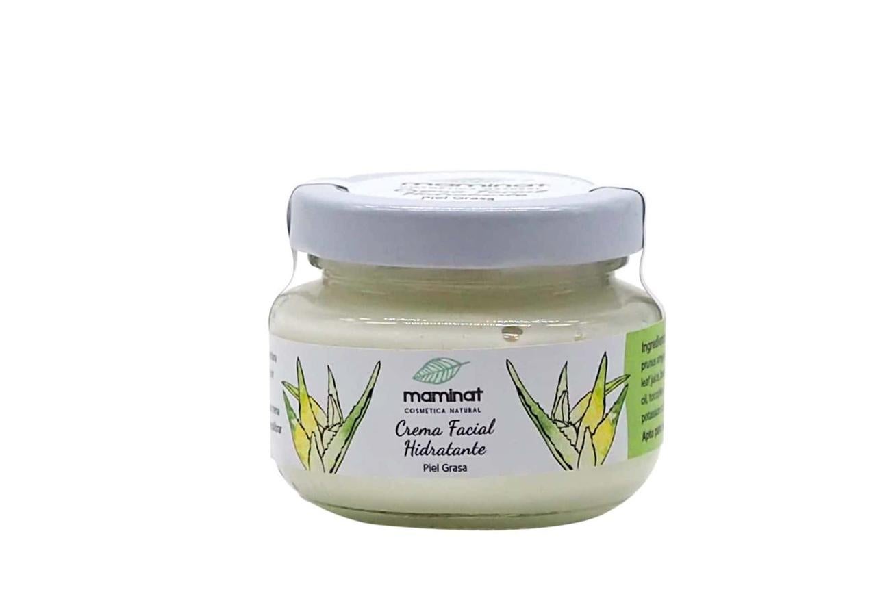 La crema facial natural de Maminat es un cosmético ecológico y natural que ayudar a controlar el exceso de sebo y no engrasa la piel. Contiene aloe vera, vitamina E y un olor a lavanda que dam frescor y equilibrio. Es una crema recomendable para pieles con tendencia al acné. Cuesta 16,95 euros.