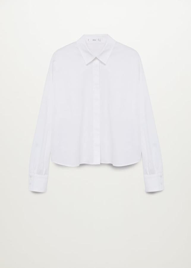 Camisa blanca de popelín de la nueva colección de primavera de Mango (19,99 euros)