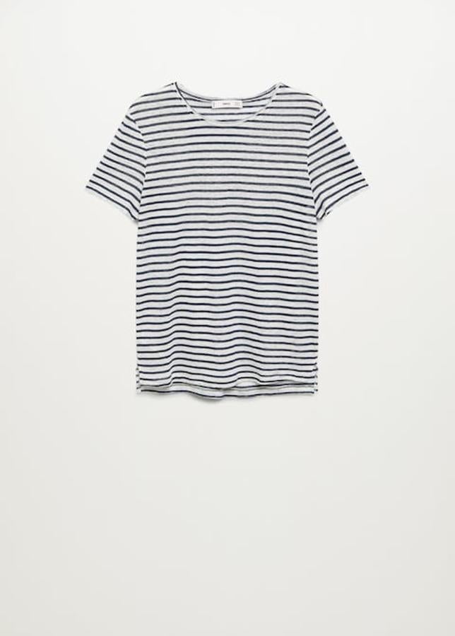 Camiseta de algodón con rayas de la nueva colección de primavera de Mango (15,99 euros)