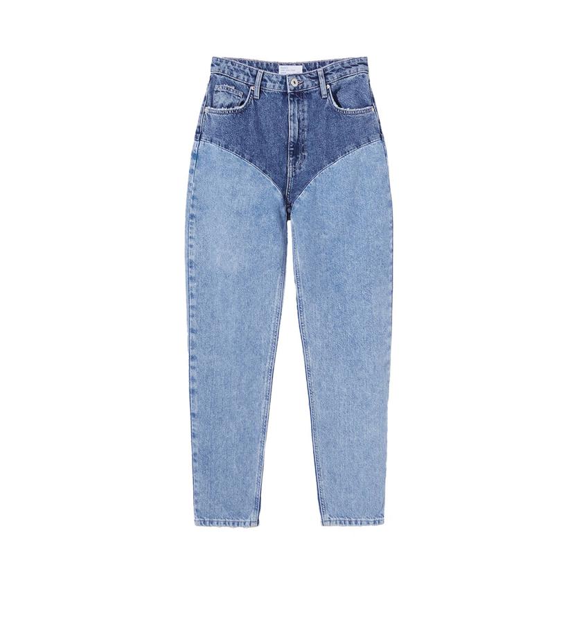 Pantalones vaqueros estrechos de talle alto, de Bershka (29,99 €).