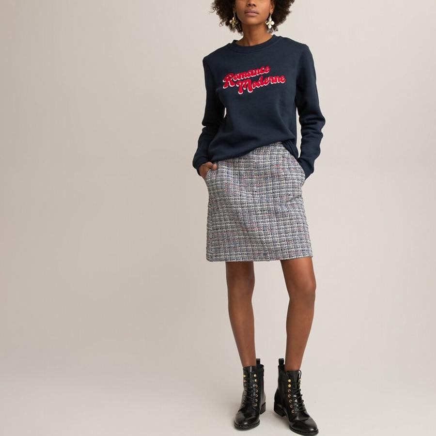 Minifalda de tweed con bolsillos, de La Redoute (26,49 €).