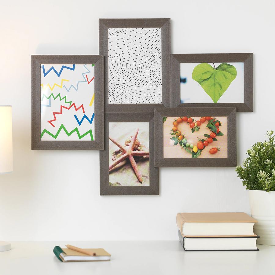 En color marrón oscuro, este marco con capacidad para cinco fotos tiene ahora un precio de 7 euros.