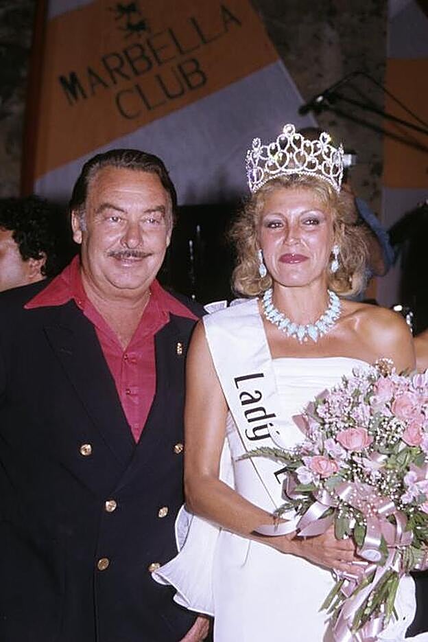 Alfonso de Hohenlohe con la Baronesa Thyssen (en aquel momento Tita Cervera).