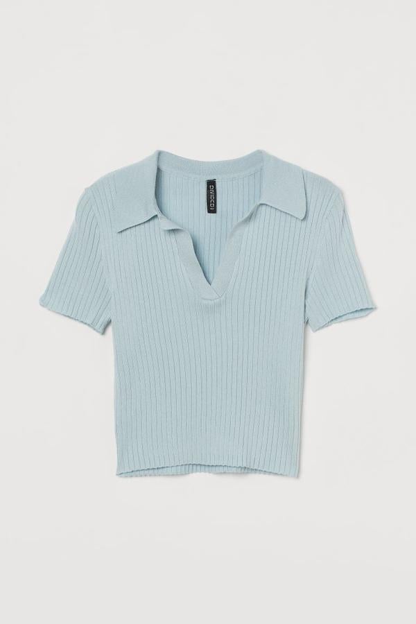 Polo de canalé de manga corta, de H&M (14,99 €).