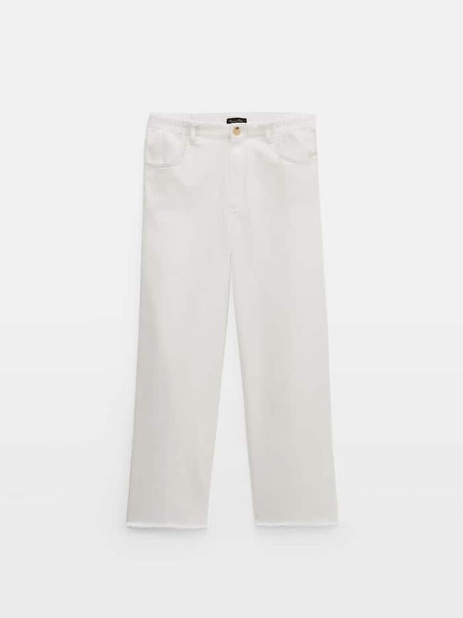 Pantalón recto de color blanco de Massimo Dutti (49,99 euros)