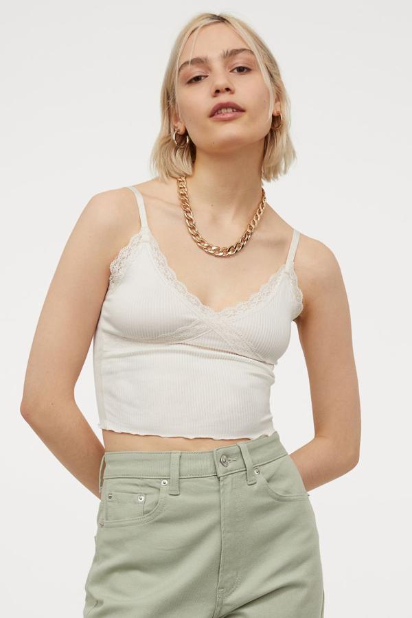Top de tirantes de canalé, de H&M (9,99 €).