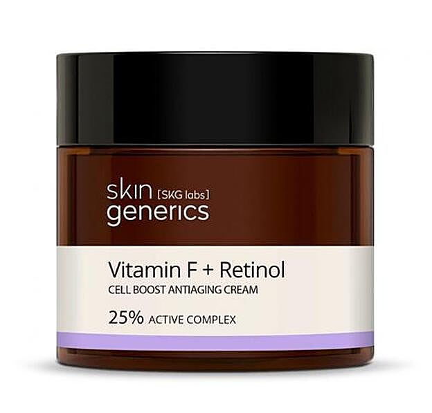 Crema regeneradora celular anti-edad vitamina F + retinol de Skin Generics (20 euros). (