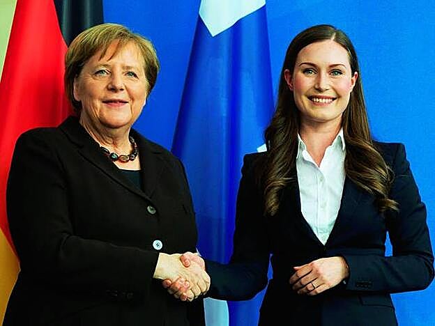 Denna Marin con Angela Merkel