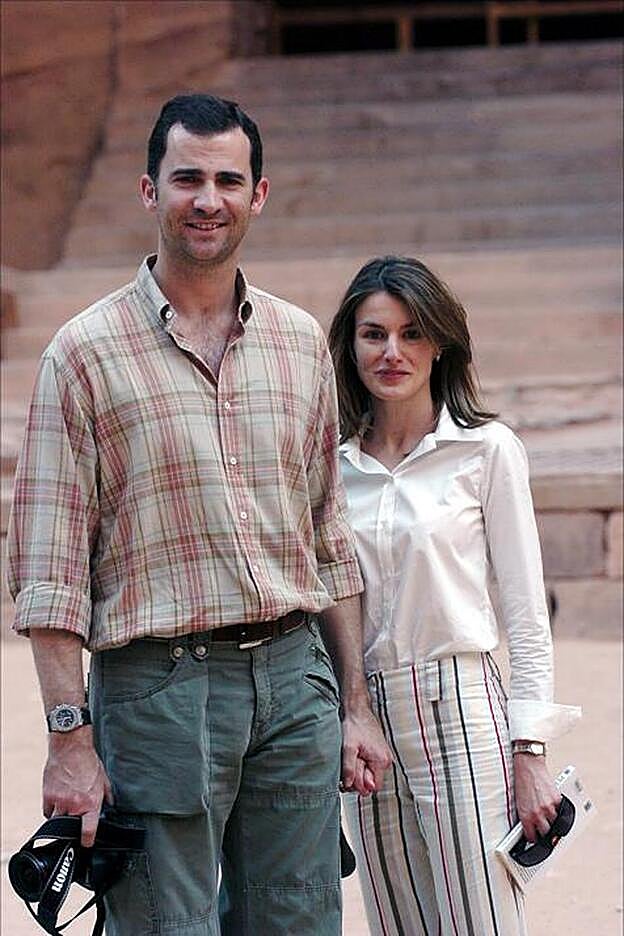 Don Felipe y doña Letizia, ya como marido y mujer, en Petra durante su luna de miel