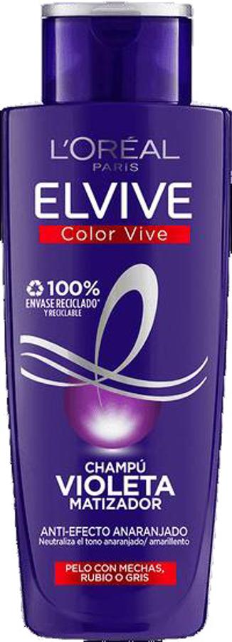 Neutraliza los reflejos amarillos y anaranjados consiguiendo resultados desde la primera aplicación. Si tu cabello es blanco, aplícatelo durante un minuto, mientras que si es rubio déjalo durante cinco y si tienes una base castaña con mechas durante diez para un mejor resultado. (3,85 euros)