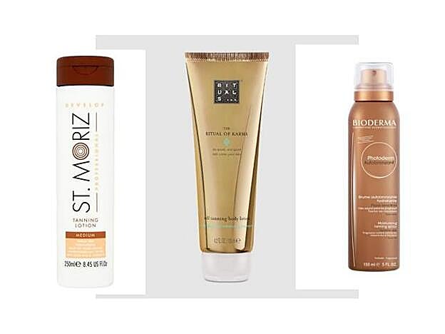St. Moriz Autobronceador Loción Medium (5 euros), Self Tanning Body Lotion de Rituals (17,50 euros) y Bioderma Photodermautobronceador (13 euros).