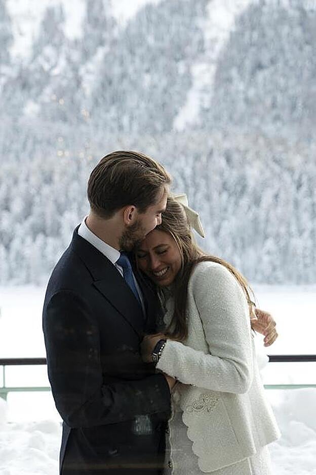Príncipe Felipe de Grecia con Nina Florh el día de su boda.