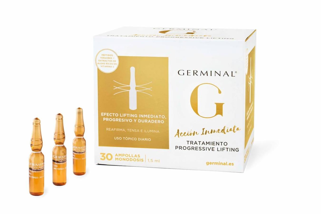 Los tratamientos con ampollas son unos de los más demandados del mercado. Las ampollas Germinal Acción Inmediata Progressive Lifting ayudan a prevenir el envejecimiento y gracias a su rápida aplicación, consigues un efecto reafirmante con resultados visible en pocos minutos. (54 euros)
