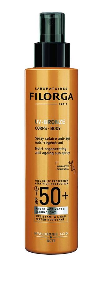 Filorga. UV-Bronze, spray solar antiedad para el cuerpo (29,90 €).