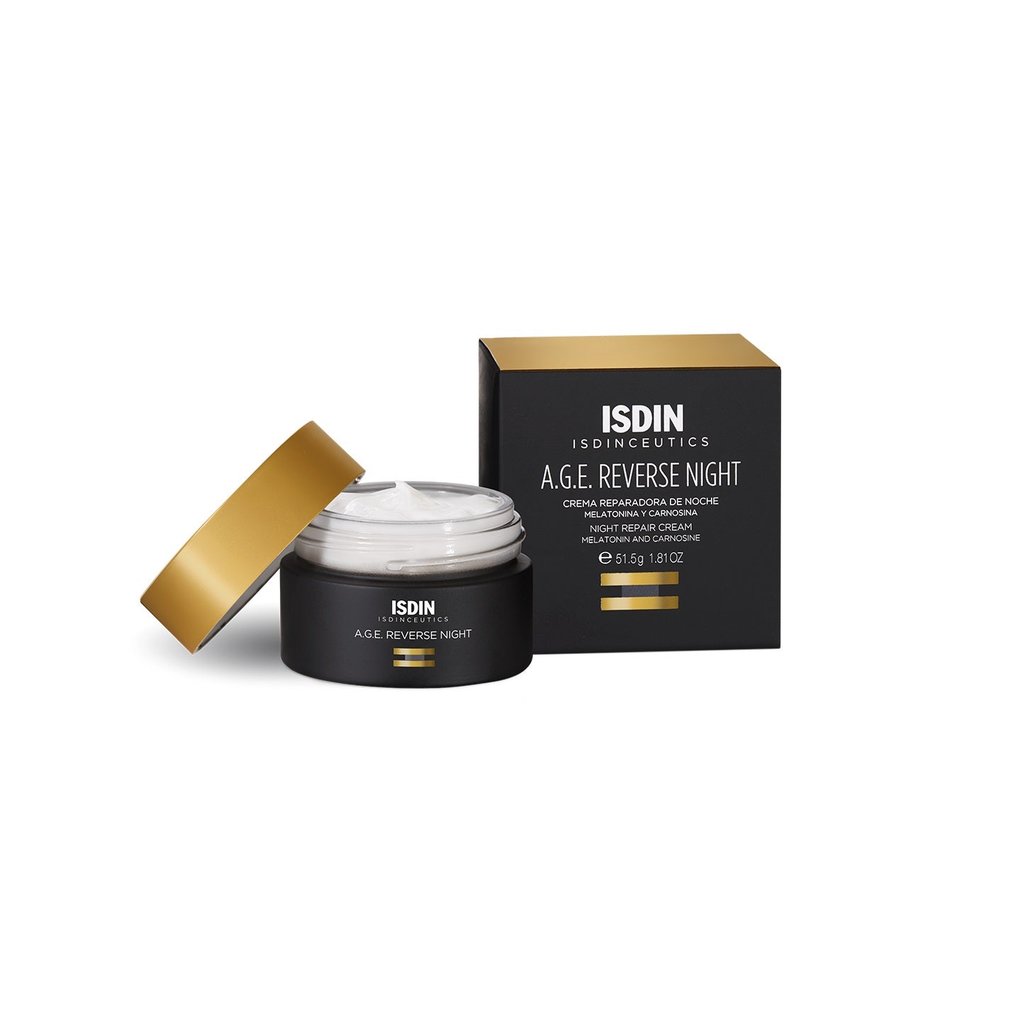 Age Reverse Night Cream de ISDIN. Una antiedad para pieles maduras que lleva melatonina y carnosina para reparar, proteger el cutis y aumentar la profucción de enzimas antioxidantes. También contiene ácido hialurónico de alta penetración para retener la hidratación en el interior de la piel. ( 60 euros ).