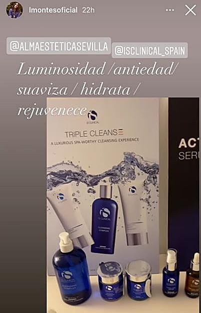 Lourdes Montes enseñó en su Instagram esta gama de productos antiedad.
