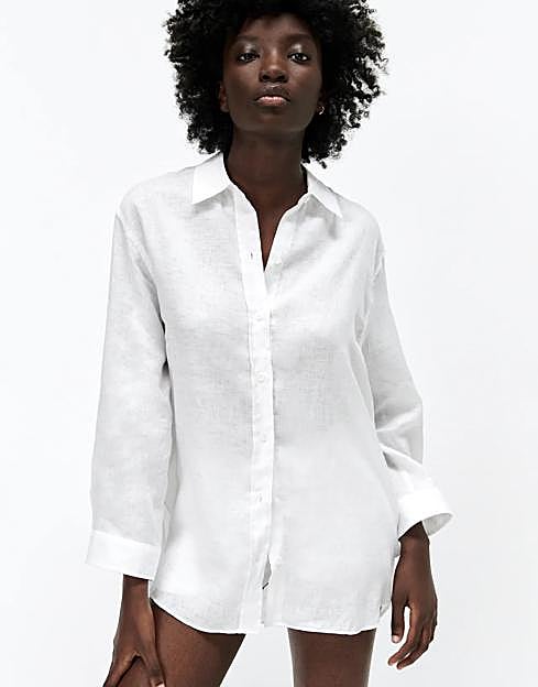 Camisa ovserize de lino. ref. 2731/059.