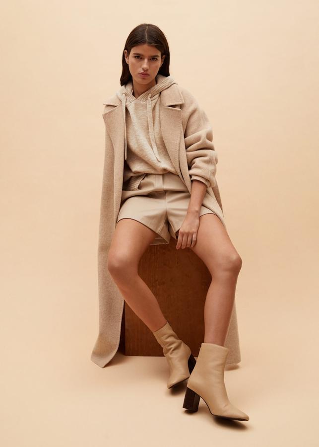 Botines de piel en color crudo de Mango (29,99 euros)