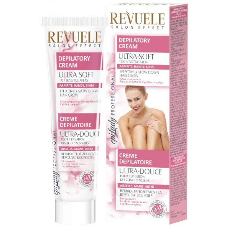 La crema depilatoria ultra suave para zonas sensibles de Revuele es una crema depilatoria diseñada para las axilas, zona del bikini y brazos, partes propensas a la irritación tras la depilación. Tiene una fórmula innovadora con Capislow que frena el crecimiento del vello, gracias a lo cual la piel permanece suave y sedosa durante más tiempo (1,50 euros),