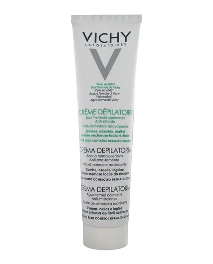 La Crema Depilatoria Dermo-tolerancia Vichy es una crema de Alta Tolerancia perfecta para pieles sensibles, porque no irrita. Lleva aceite de almendras y es apta para piernas axilas e ingles ( 12,35 euros ).