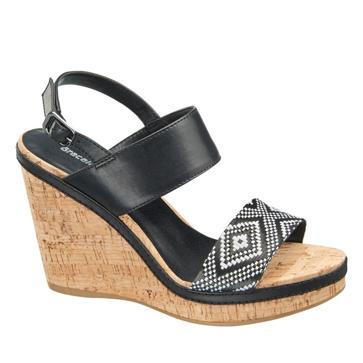 Imagen secundaria 1 - Sandalia cuña marrón (39,99 euros), en negro (29,99 euros) y con tiras de colores (29,99 euros).