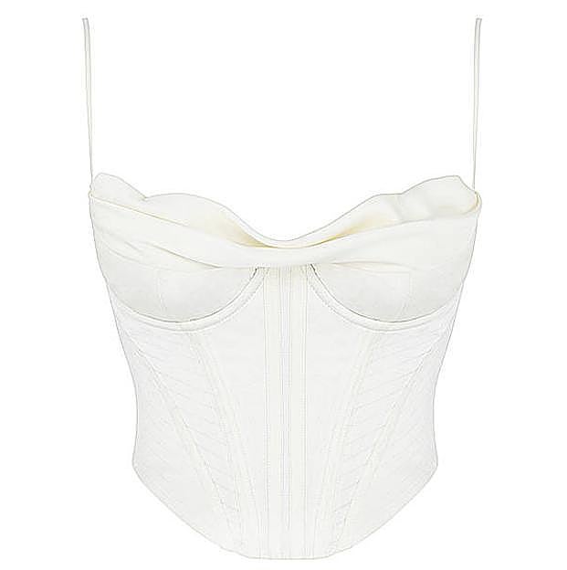 Corsé 'Bea' en color marfil de satén con drapeados