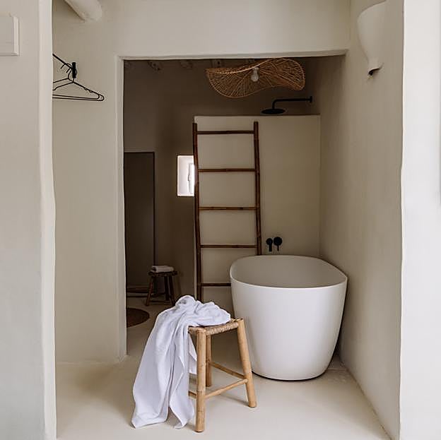 Baño del hotel Can Domo Ibiza.