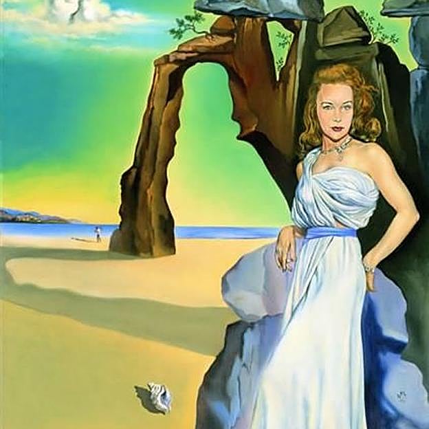 Recreación del retrato que le pintó Dalí y que Ann destruyó porque no le gustó.