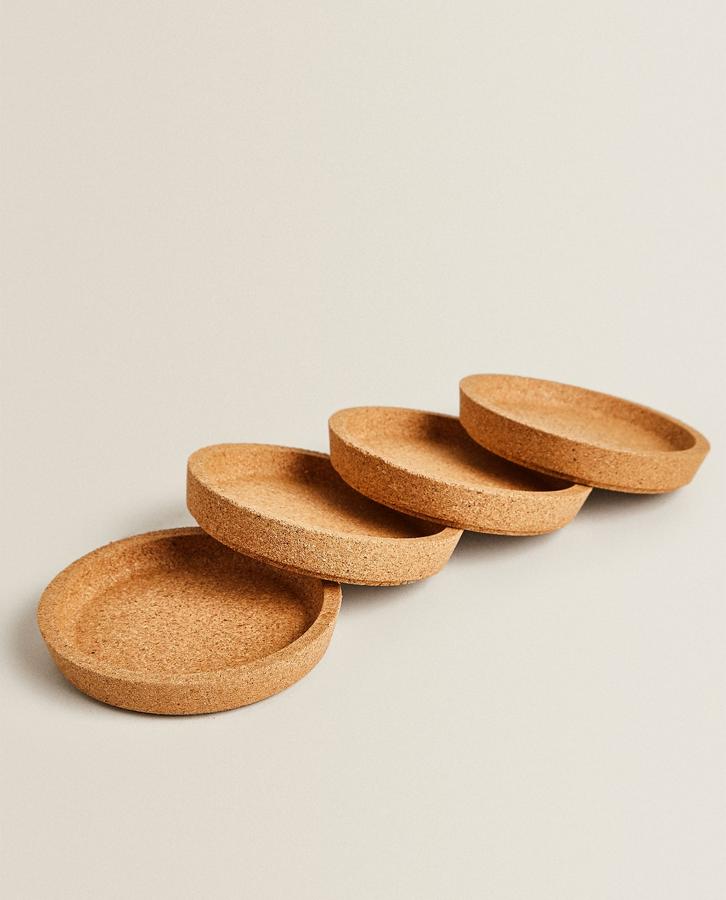 Juego de 4 posavasos redondos de corcho (7,99 €)