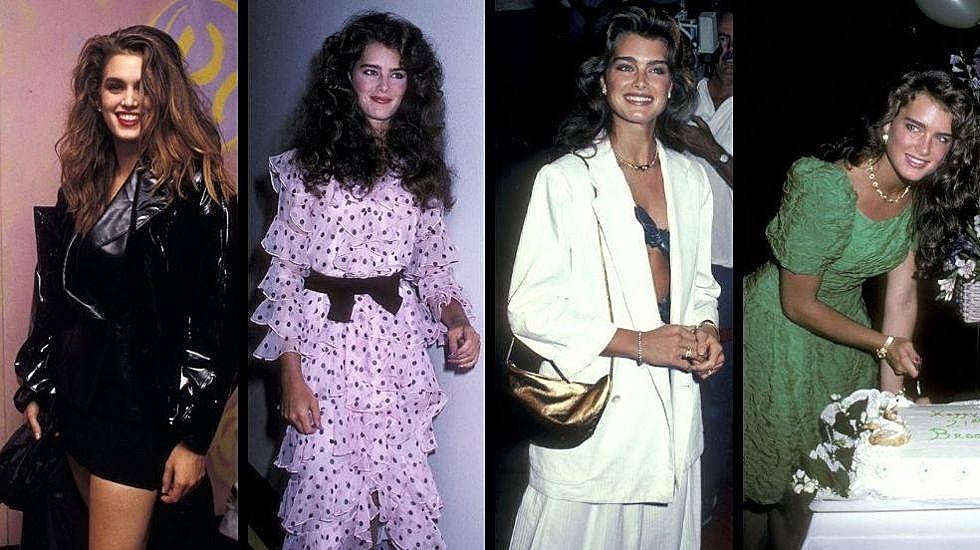 Cindy Crawford y Brooke Shields llevan looks ochenteros muy actuales.