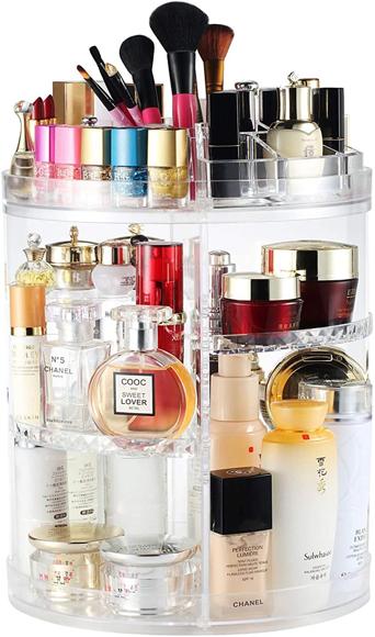 Organizador de maquillaje giratorio, lavable y muy duradero (23,99 euros).