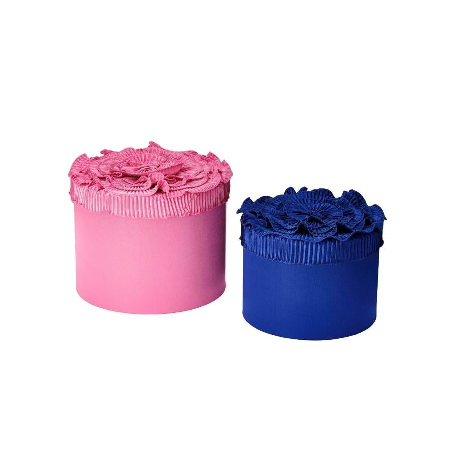 Juego de 2 cajas en color azul y rosa (13 euros).