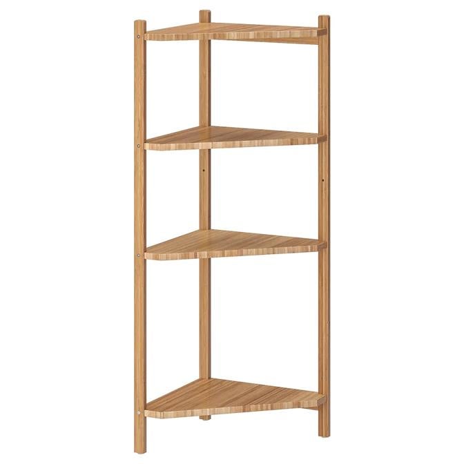 El modelo RÅGRUND es uno de los más populares. Está disponible en diferentes dimensiones. Esta estantería esquina cuesta 30 euros.